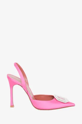 Amina Muaddi Pink 'Camelia' Sling Pumps Size 40.5