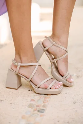 As If Natural Platform Heels