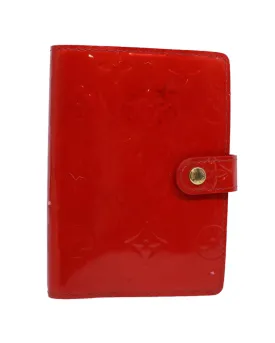 Authentic Louis Vuitton Monogram Vernis Agenda PM Day Planner Cover Red