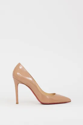 Beige Patent Leather Pigalle 110 Pump