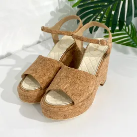 Chanel Cork Platform Sandals