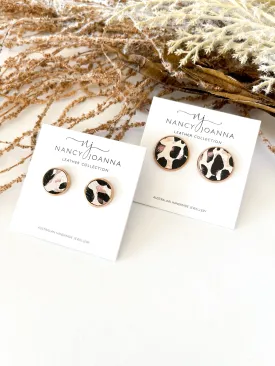 Cheetah Print Leather Studs