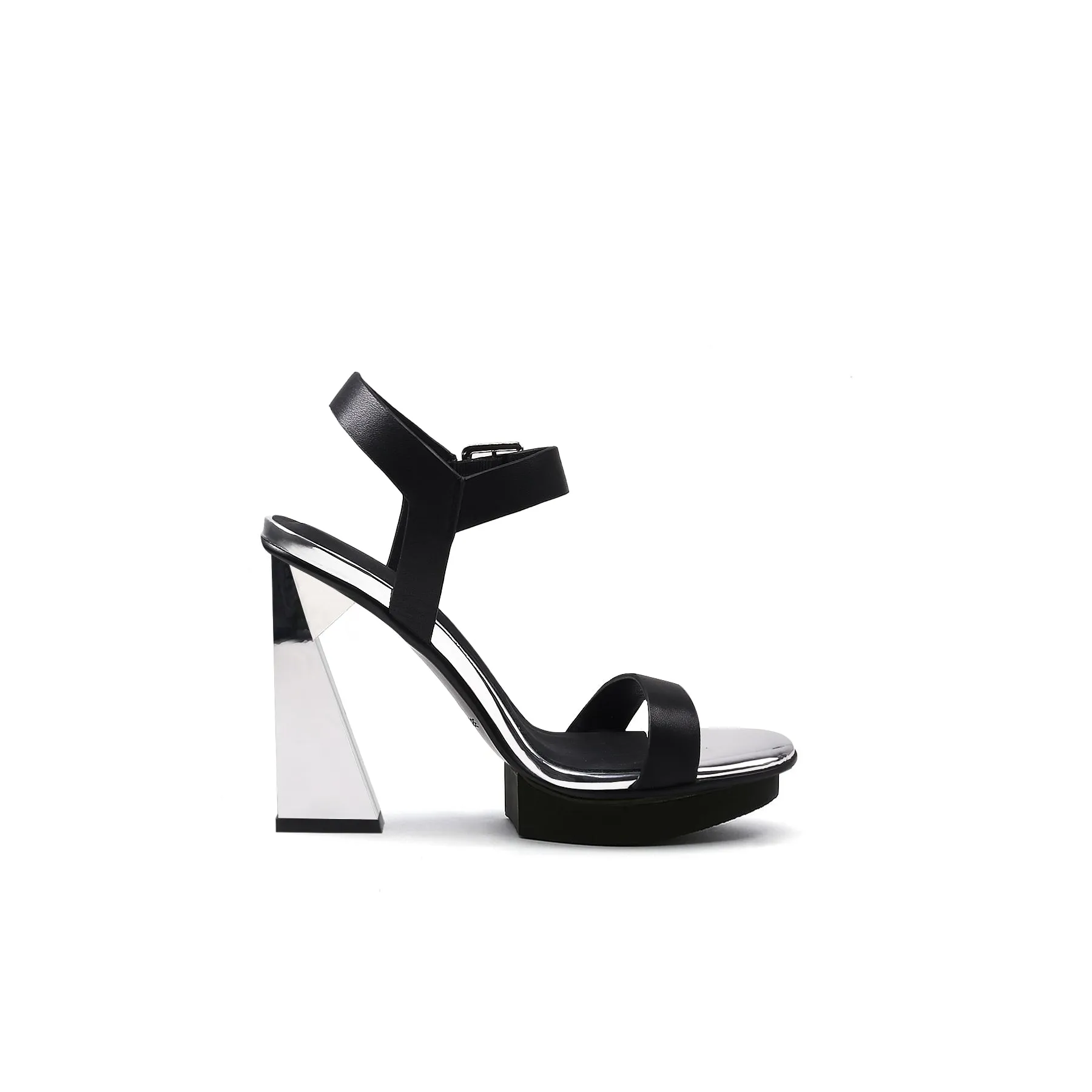 Classic Ankle Strap Triangular Skyscraper Heels