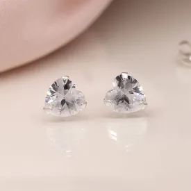 Clear Crystal Heart Stud