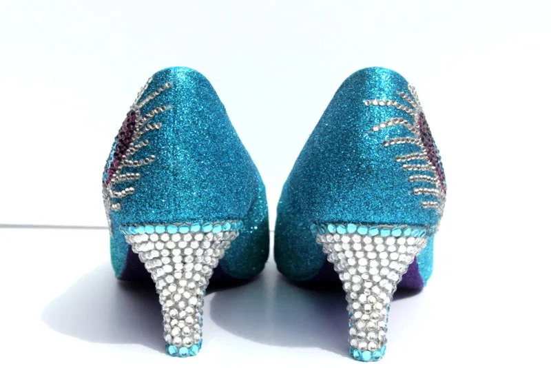 Crystal Peacock Feather Heels (3 Inch)