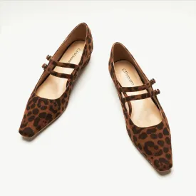 Double-Strap Block Heel (Alva) Leopard