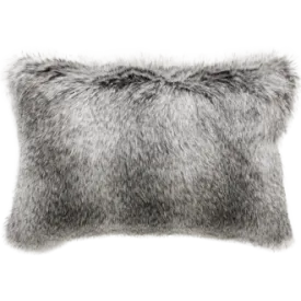 Grey Wolf Faux Fur Rect