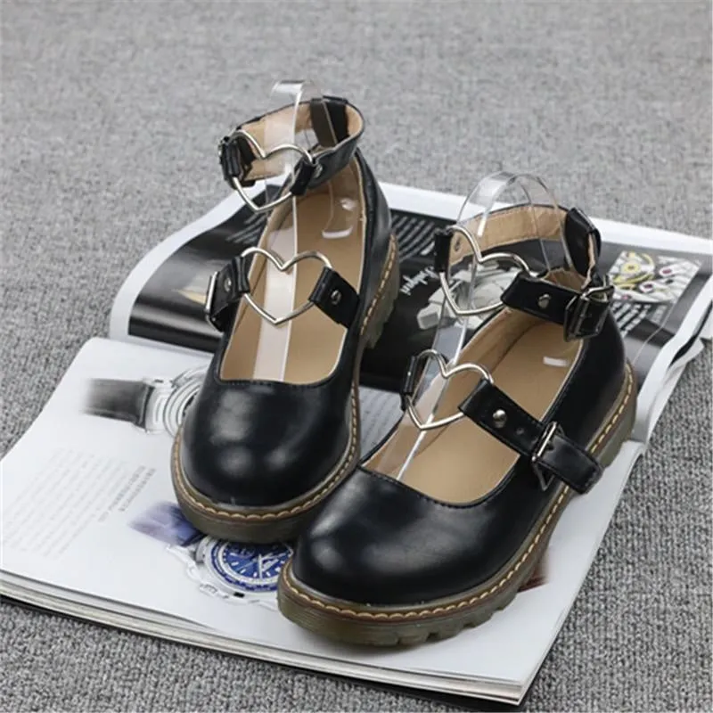 Heart Buckle Wedge Shoes