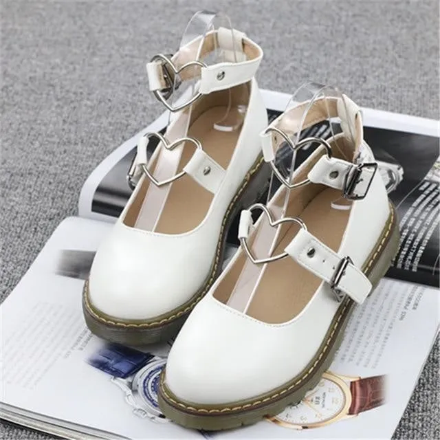 Heart Buckle Wedge Shoes