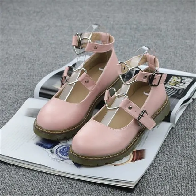 Heart Buckle Wedge Shoes