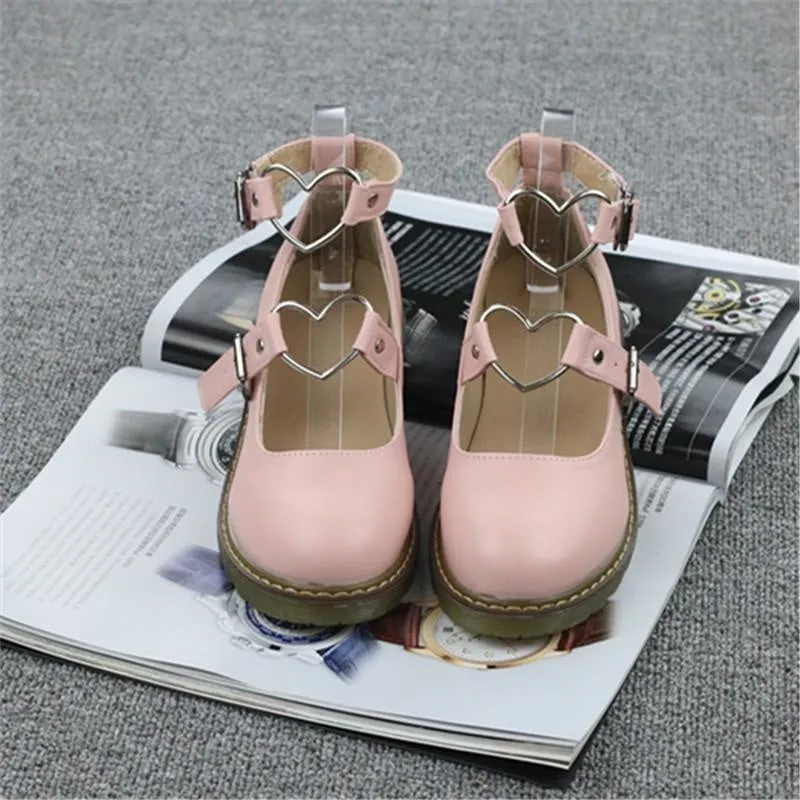 Heart Buckle Wedge Shoes