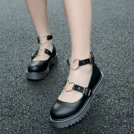 Heart Buckle Wedge Shoes