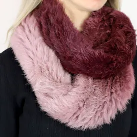 Blush/Red Infinity Cozy Fur Muffler