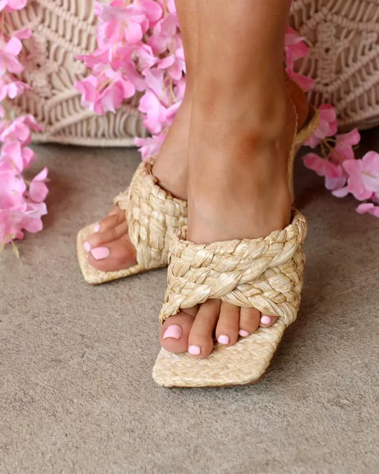 Jessa Natural Woven Heels