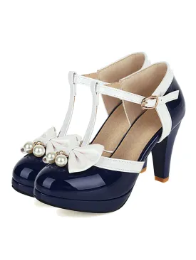 Latest T-Strap Bow High Heel Shoes