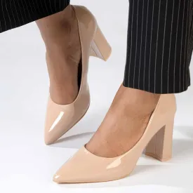 Madison Bora Low Block Heel Court - Nude