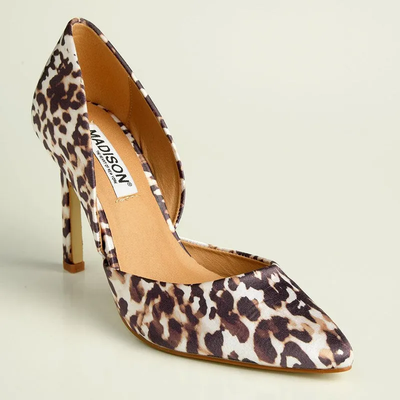 Madison Lia Open Waist Court Heels - Leopard