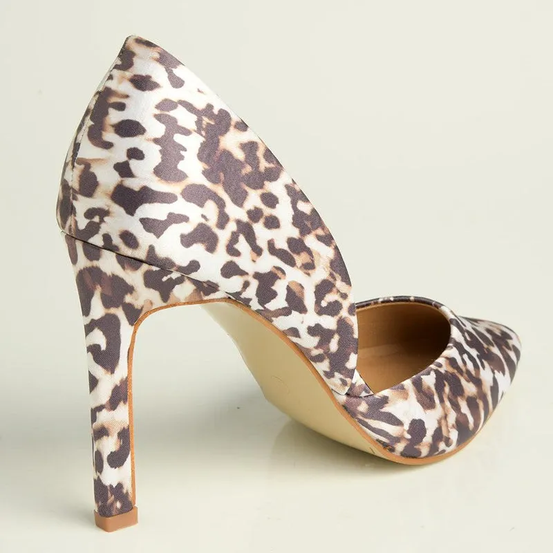 Madison Lia Open Waist Court Heels - Leopard