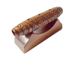 Maori Koauau Flute on Decorative Stand