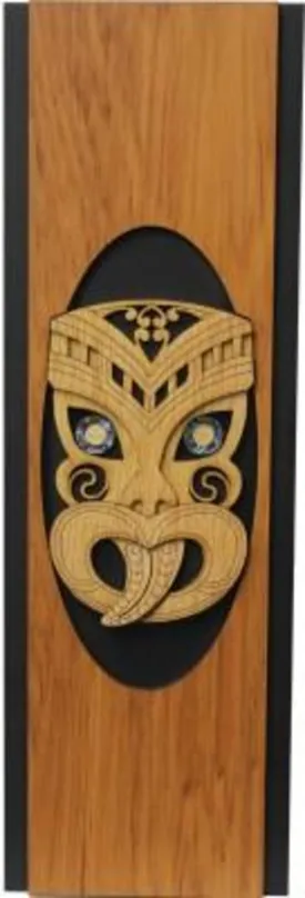 Maori Wheku Carved Face Rimu Wall Art