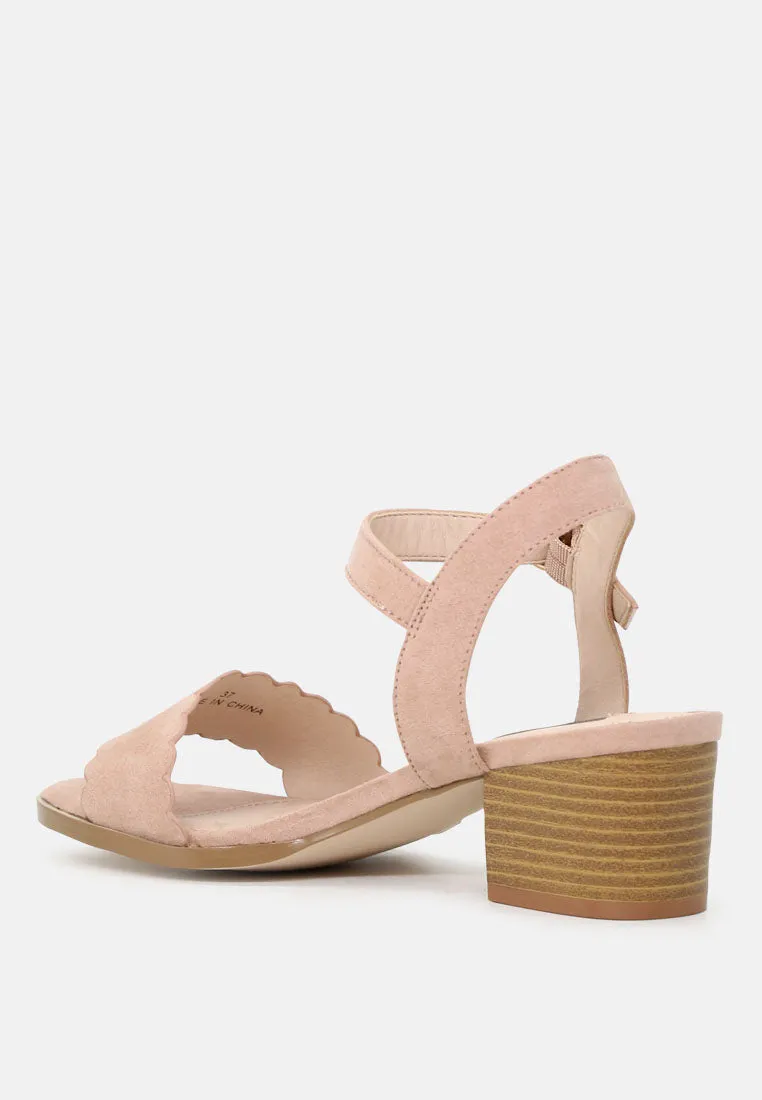 Nia Block Heel Sandals With Buckle Strap