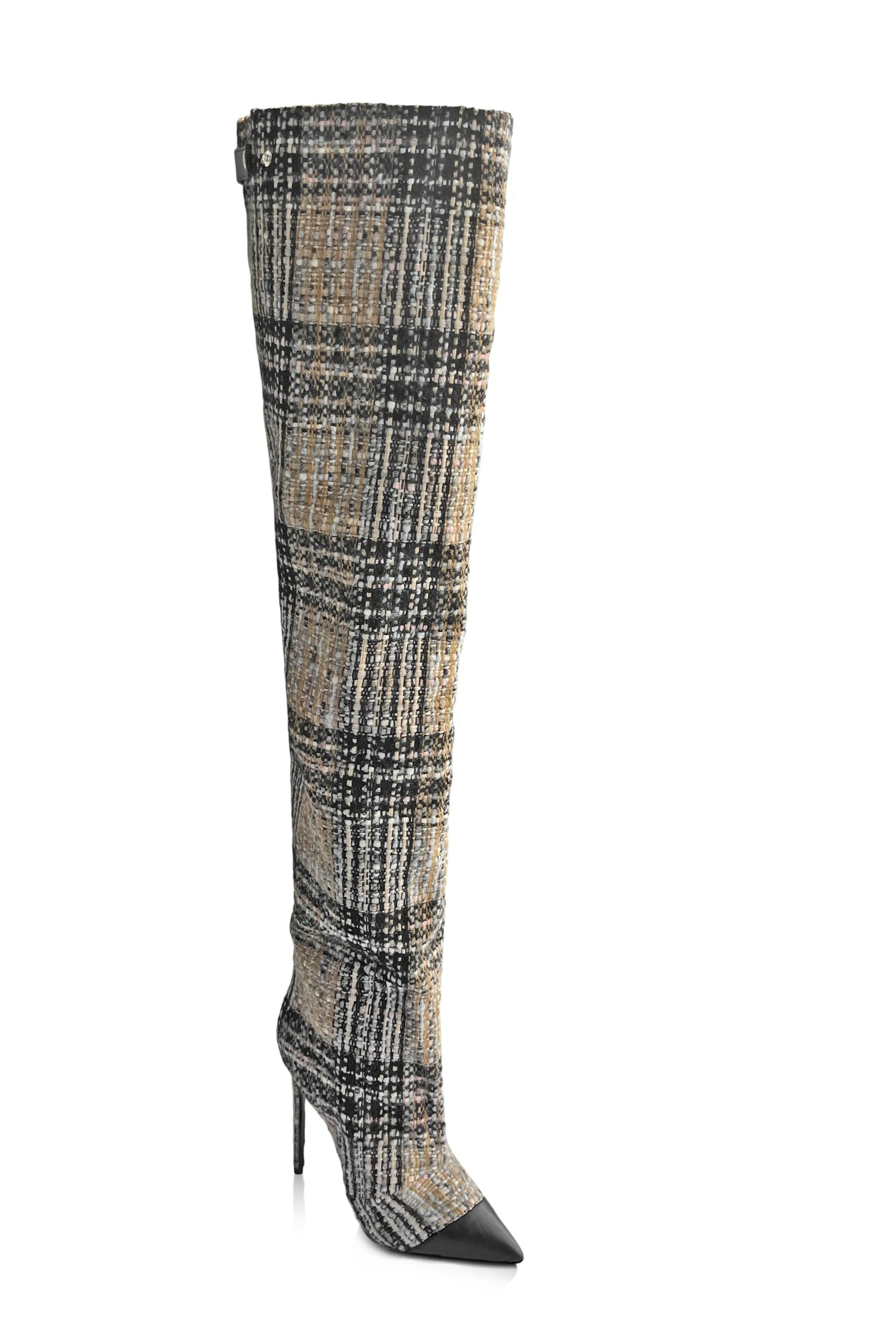 PAULINA TWEED THIGH BOOTS