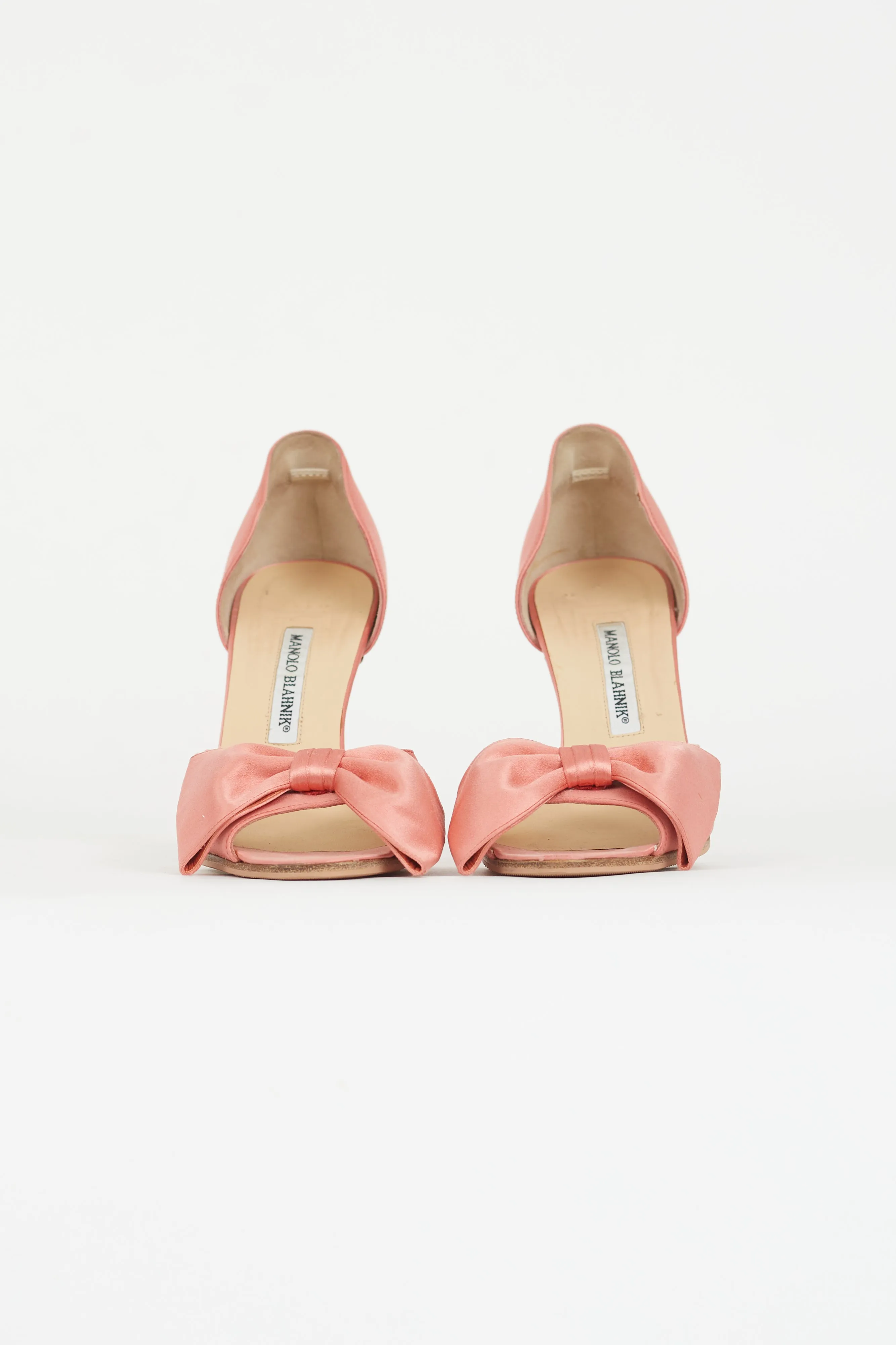 Pink Satin Bow Clausado Heel