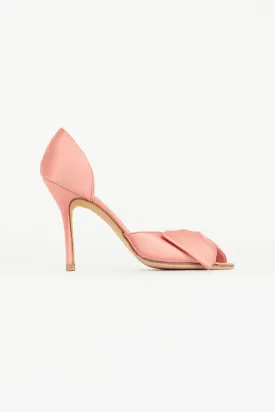 Pink Satin Bow Clausado Heel