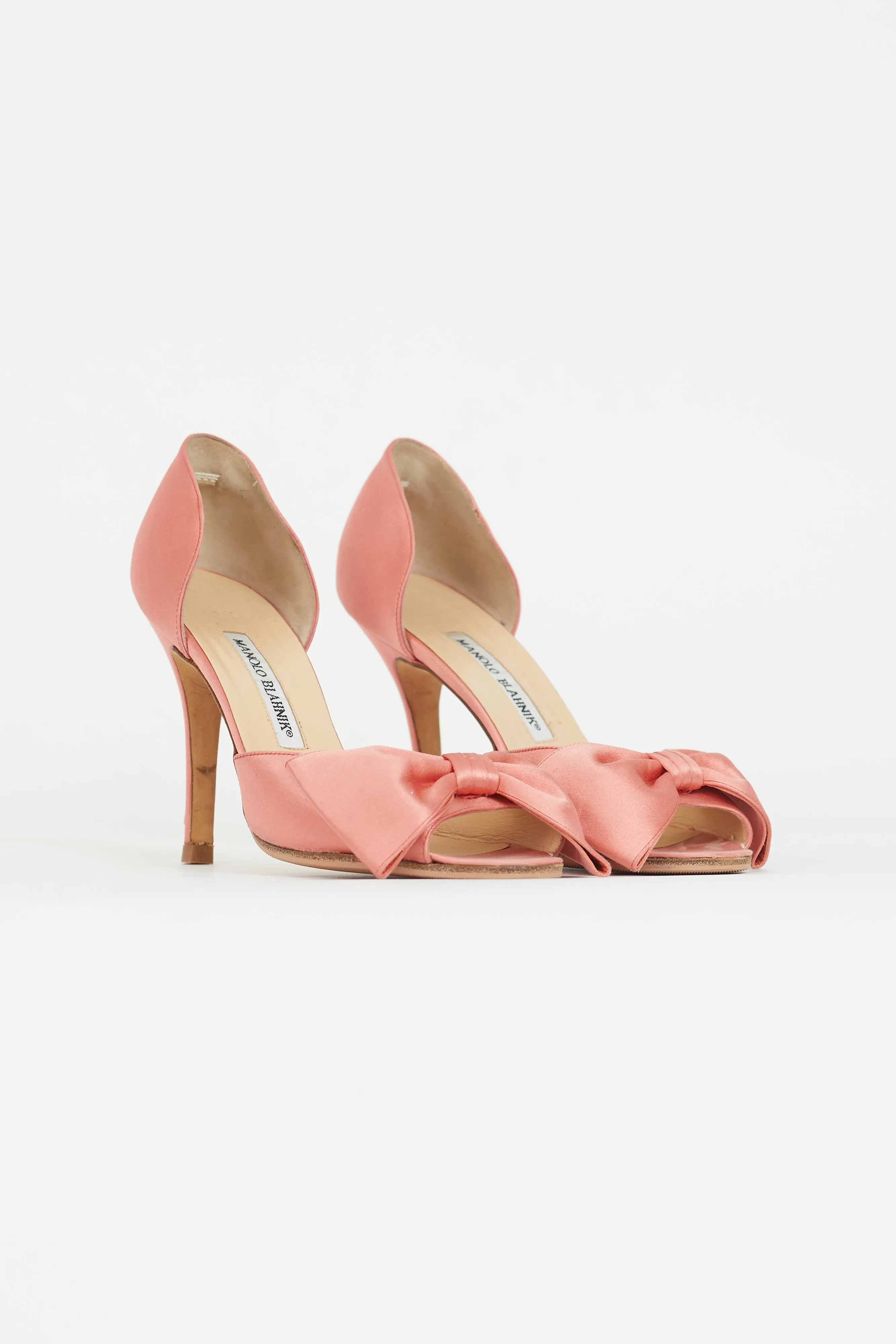 Pink Satin Bow Clausado Heel