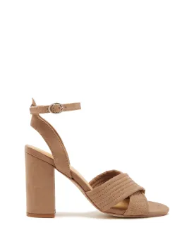 Pratt Heel Taupe Imit Kid Suede