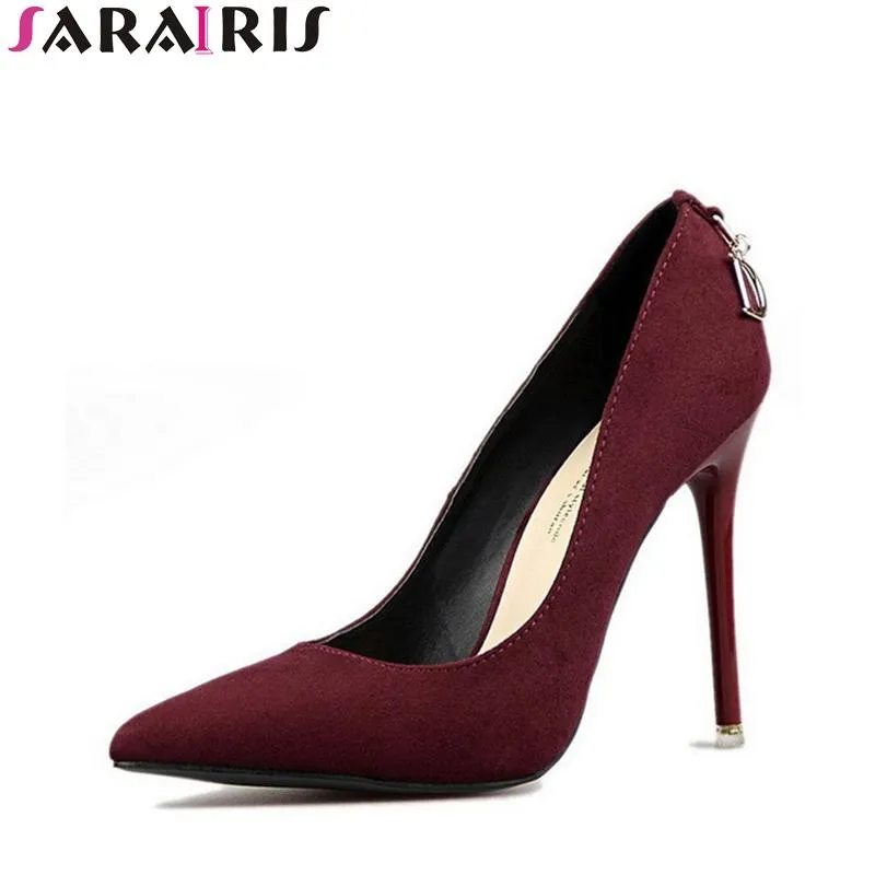 SARAIRIS 2018 Women Pumps Brand Women Shoes High Heels Sexy Pointed Toe Shallow Party Wedding Shoes