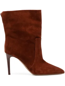 STILETTO 85MM POINTED-TOE SUEDE ANKLE BOOTS