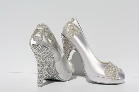 Swarovski Crystal White Wedding Heel