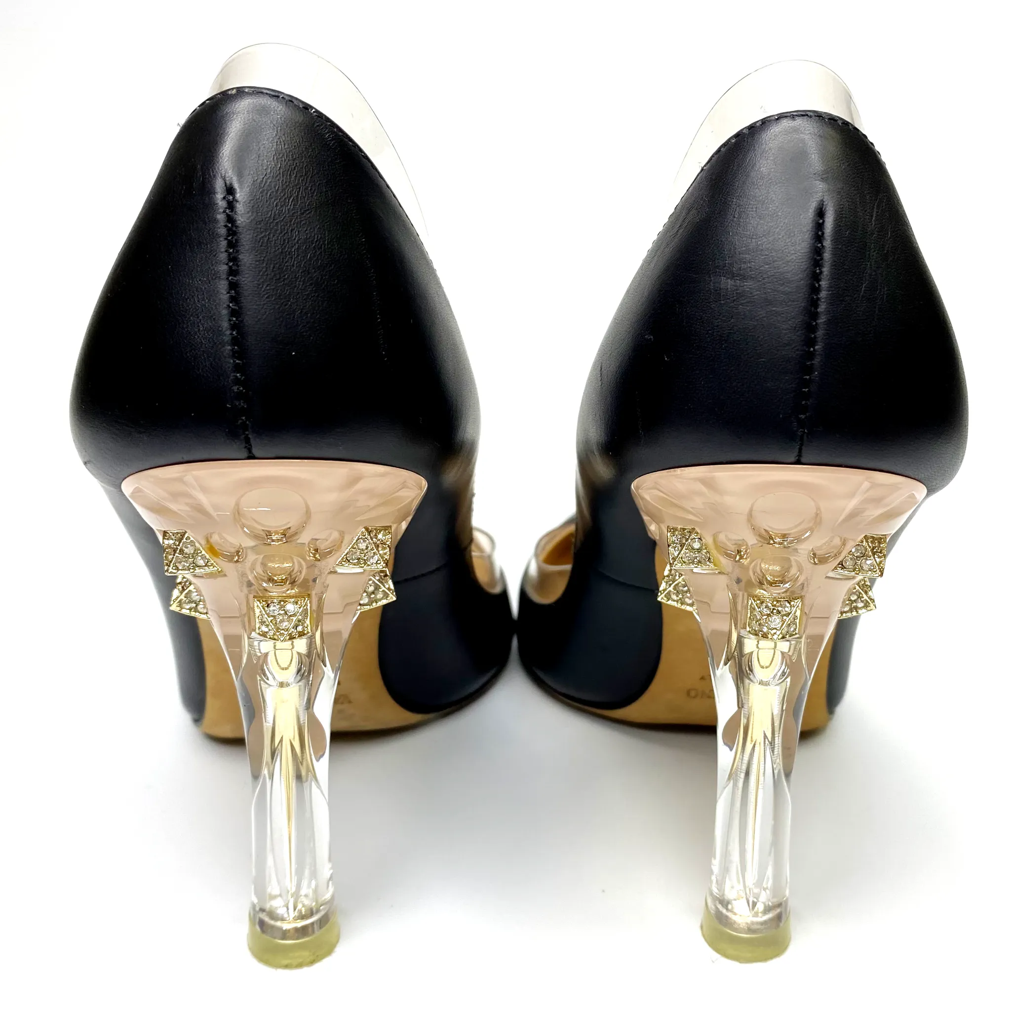 Valentino Black PVC Crystal Rockstud Pumps